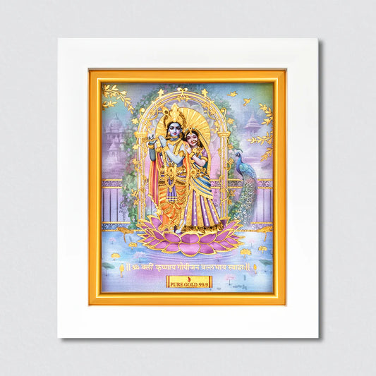 24k Gold Sheet Radha Krishna Artwork - S7
