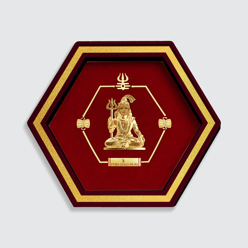 Lord Shiva Premium 24K Gold Artwork- D11