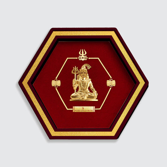 Lord Shiva Premium 24K Gold Artwork- D11