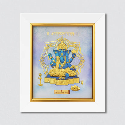 24k Gold Sheet Ekdanta Ganesha Artwork- S7