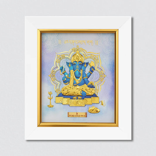 24k Gold Sheet Ekdanta Ganesha Artwork- S7
