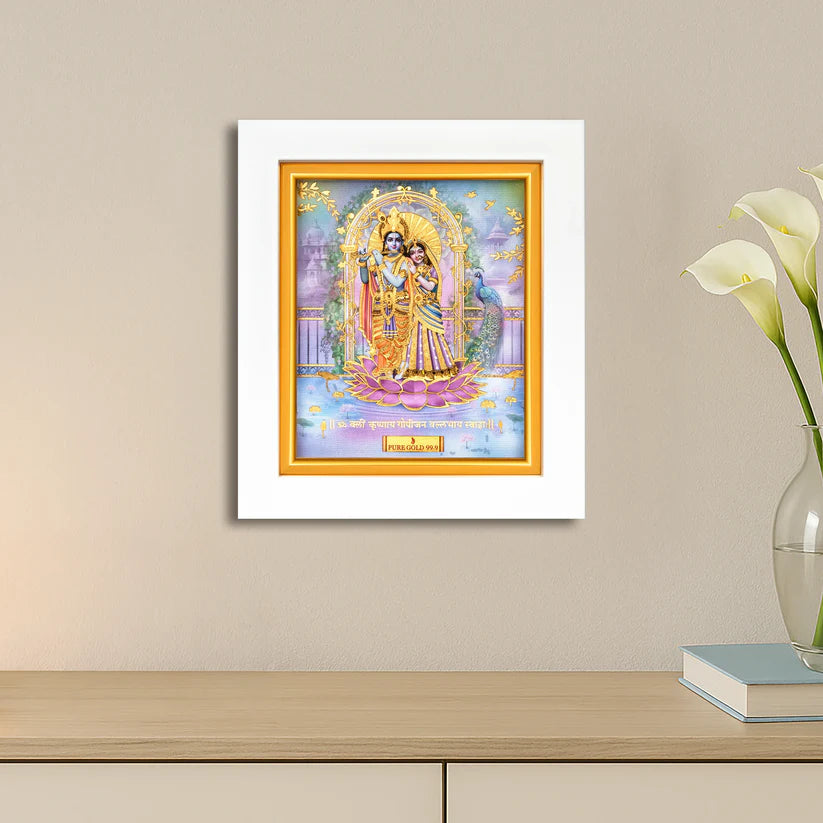 24k Gold Sheet Radha Krishna Artwork - S7